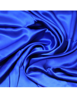 Tissu satin 100% soie bleu royal